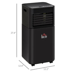 8000 BTU Portable Air Conditioner with Dehumidifier, Cooling Fan, Sleep, Remote, 24H Timer, Auto Off, Black
