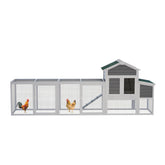 122 Large Gray Wood Chicken Coop Hen House Pet Rabbit Hutch Wooden Pet Cage With Nesting Box