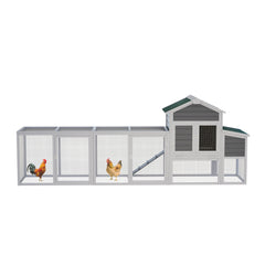 122 Large Gray Wood Chicken Coop Hen House Pet Rabbit Hutch Wooden Pet Cage With Nesting Box