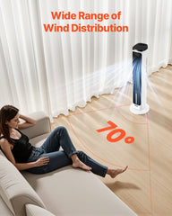 Oscillating Tower Fan 24H Timer High Velocity With Remote Control