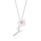 Sterling Silver 925 Cherry Blossom Necklace Women's Sweet Ins Versatile Collar Chain Jewelry