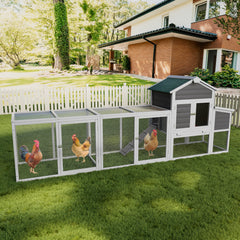 122 Large Gray Wood Chicken Coop Hen House Pet Rabbit Hutch Wooden Pet Cage With Nesting Box