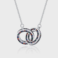 Chain Necklace Female Clavicle Chain Small Luxury S925 Sterling Silver Double Ring Jewelry