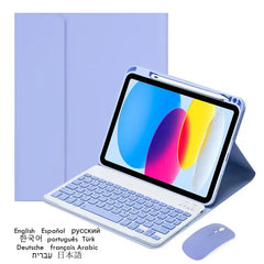 Keyboard Case for iPad 10.2 7 8 9th 10th Generation Funda Pro 11 Air 4 5 3 2 10.9 9.7 10.2 10.5 Russian Spanish Keyboard Covers