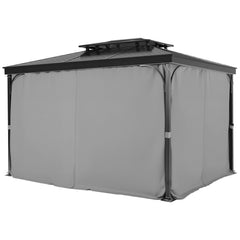 Gazebo Curtains Outdoor, Fit Most 10' X 10' X 6.7' Gazebos, 4-Panel Sidewall Gazebo Privacy Curtains With Zippers, 6.7' Tall Outdoor Curtain Replacement For Patio Canopy, Only Curtain, Gray