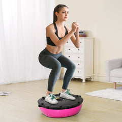 VEVOR Half Exercise Ball Trainer, 23 Inch Balance Ball Trainer, 660lbs Capacity Stability Ball, Yoga Ball With Resistance Bands & Foot Pump, Strength Fitness Ball For Home Gym, Full Body Workout,
