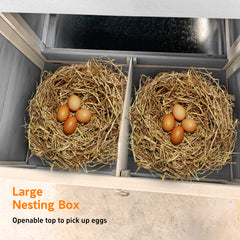 122 Large Gray Wood Chicken Coop Hen House Pet Rabbit Hutch Wooden Pet Cage With Nesting Box