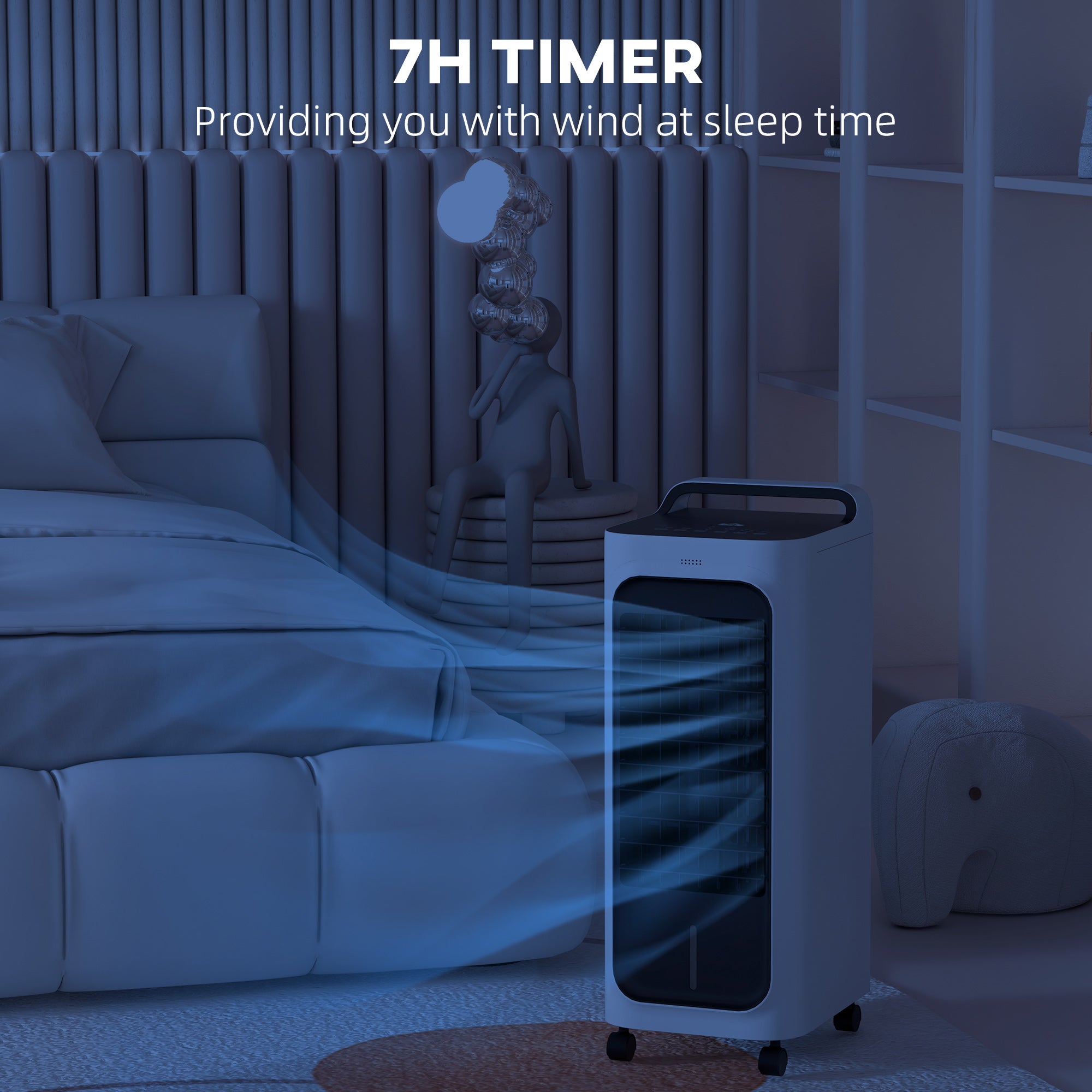 Room Air Cooler with Ice Packs, Ice Cooling Fan Water Humidifier Unit with Remote, Timer, Oscillating