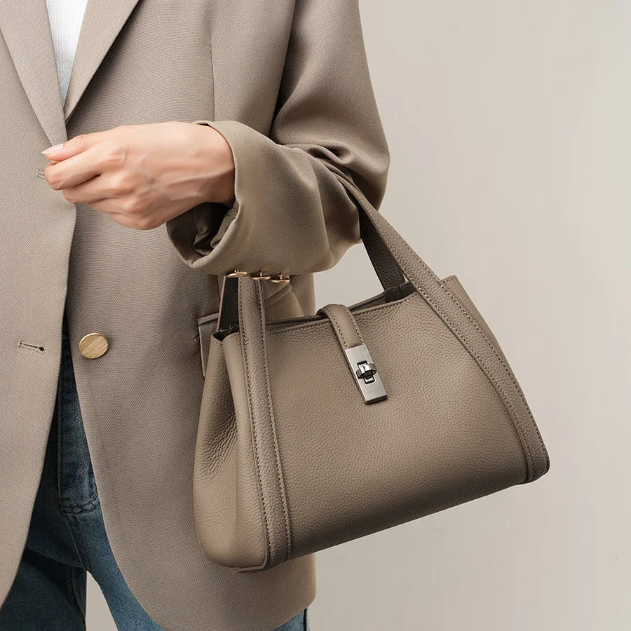 Chic Korean Leather Tote