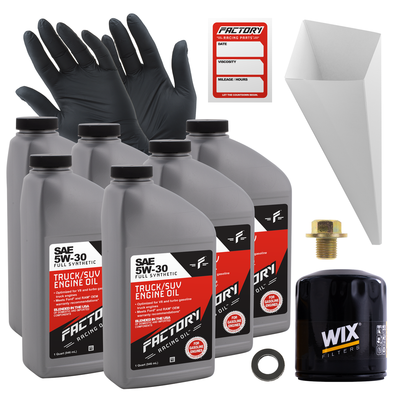 Oil Change Kit For Ford Bronco Sport 2021-23, Edge 2012-23, Escape 2013-23, Explorer 2012-23, Maverick 2022-23, Mustang 2015-23,Taurus 2013-17 5W-30 Full Synthetic Oil