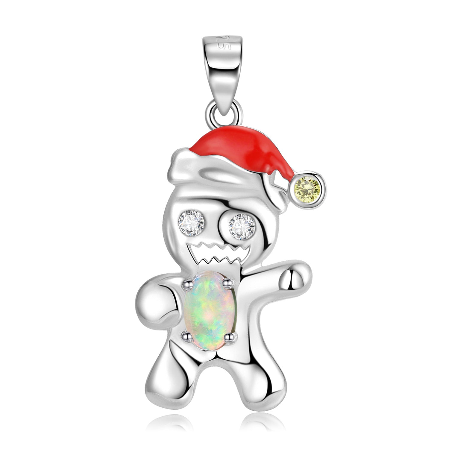 Creative Christmas Snowbread Man S925 Sterling Silver Necklace Fashion Y2K Qianxi Style Collar Chain