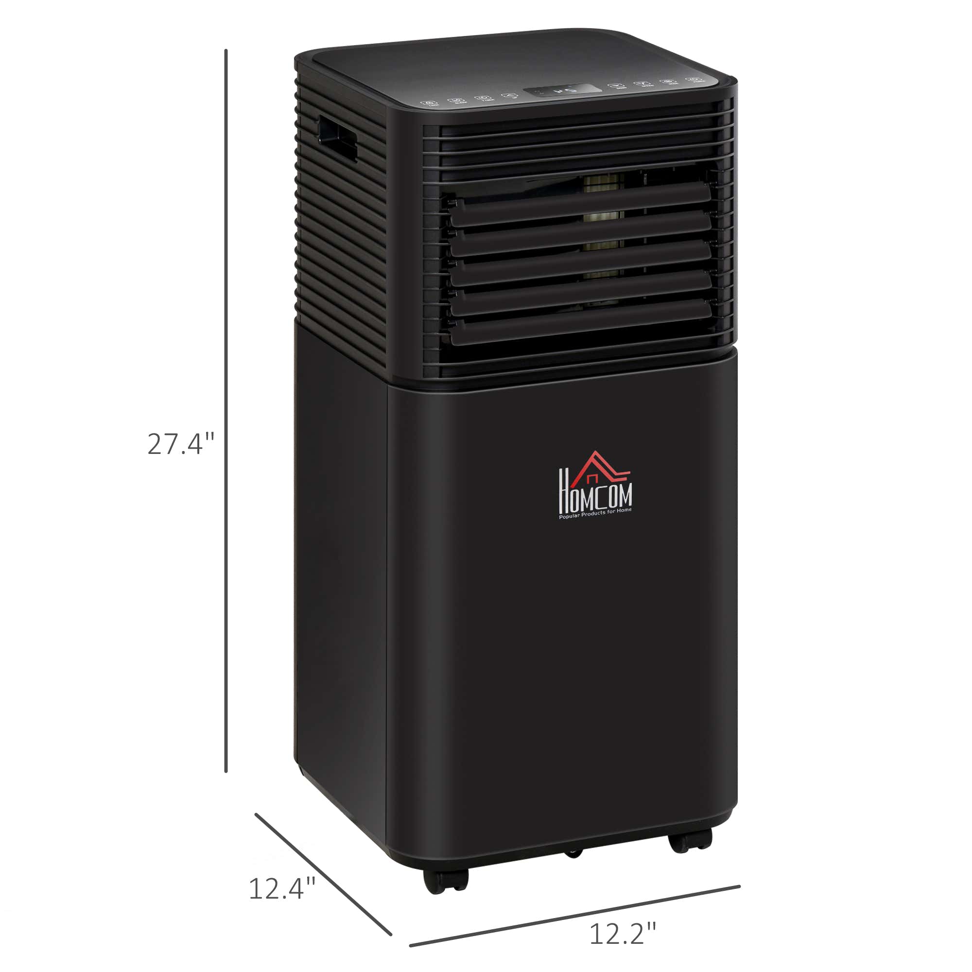 8000 BTU Portable Air Conditioner with Dehumidifier, Cooling Fan, Sleep, Remote, 24H Timer, Auto Off, Black