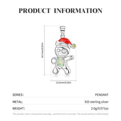 Creative Christmas Snowbread Man S925 Sterling Silver Necklace Fashion Y2K Qianxi Style Collar Chain