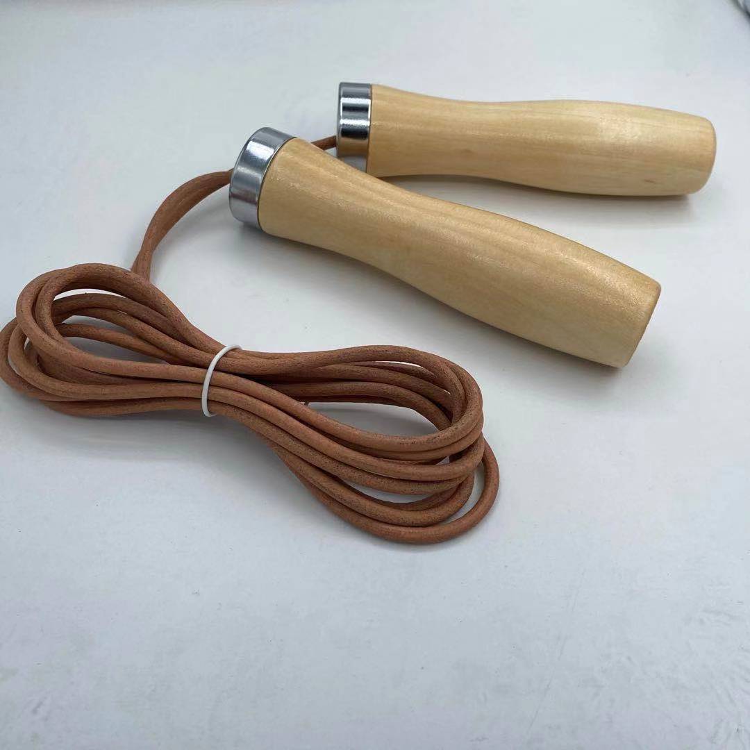 Real Cowhide Solid Wood Handle Bearing Rope