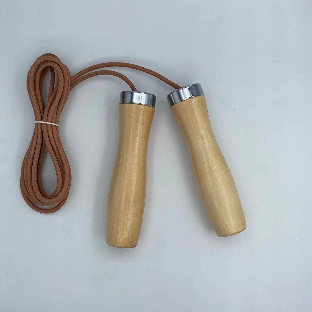 Real Cowhide Solid Wood Handle Bearing Rope