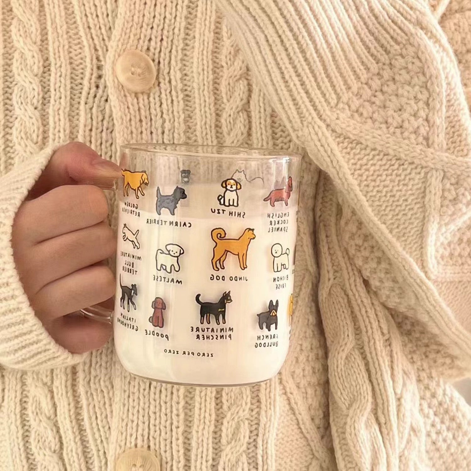 Creative Illustration Cute Cute Pet Dog Glass