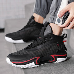 Mens High-top Breathable Shock-absorbing Athletic Shoes