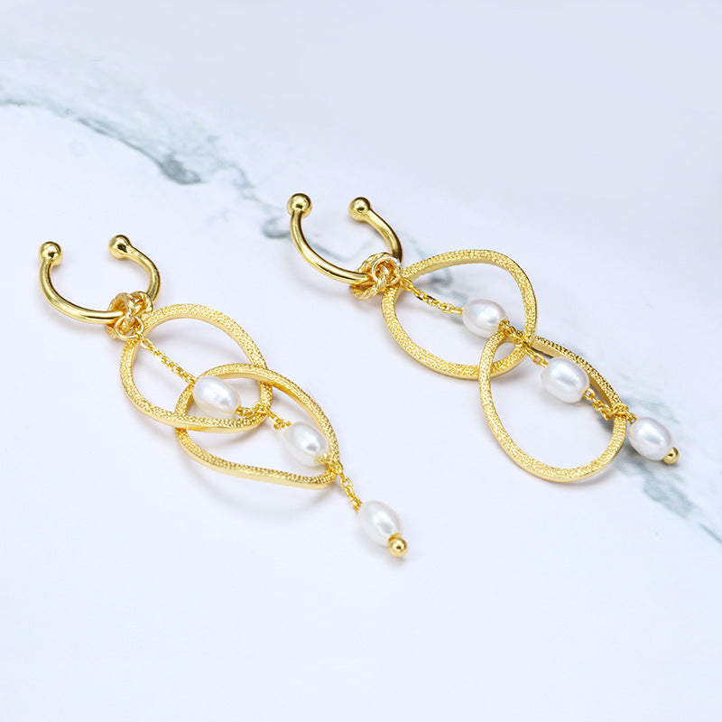Ring Pearl Ear Clip Without Ear Hole