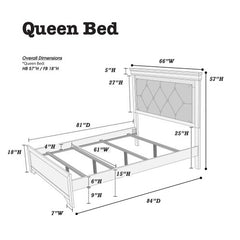Dark Gray Faux Leather Tufted Headboard 1pc Queen Size Bed W LED Bedroom Furniture Gray Unique Texture FB Solid Wood