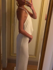White Slouch Backless Bodycon Dress