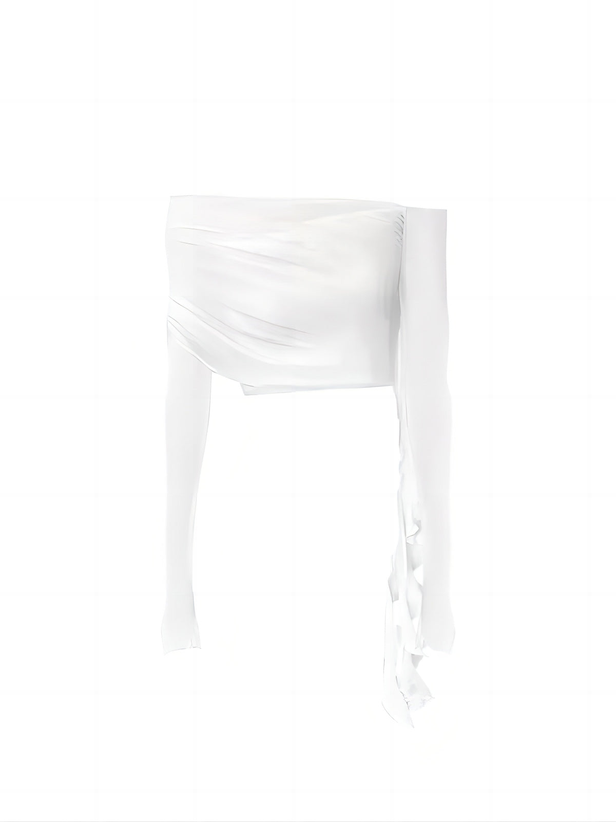 Fake Two Piece One Shoulder Slim Fit Stretch Knit Long Sleeve Top