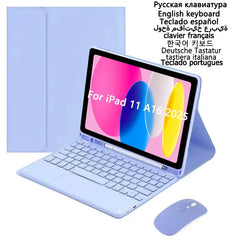 Case with Keyboard for iPad 11th Case A16 11 inch 2025 Touchpad Keyboard for iPad 11th Generation Cover with Pencil Slot Stand