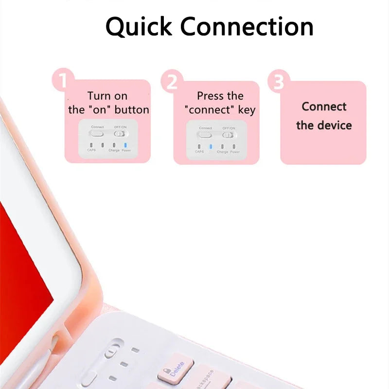 Keyboard Case for iPad 10.2 7 8 9th 10th Generation Funda Pro 11 Air 4 5 3 2 10.9 9.7 10.2 10.5 Russian Spanish Keyboard Covers