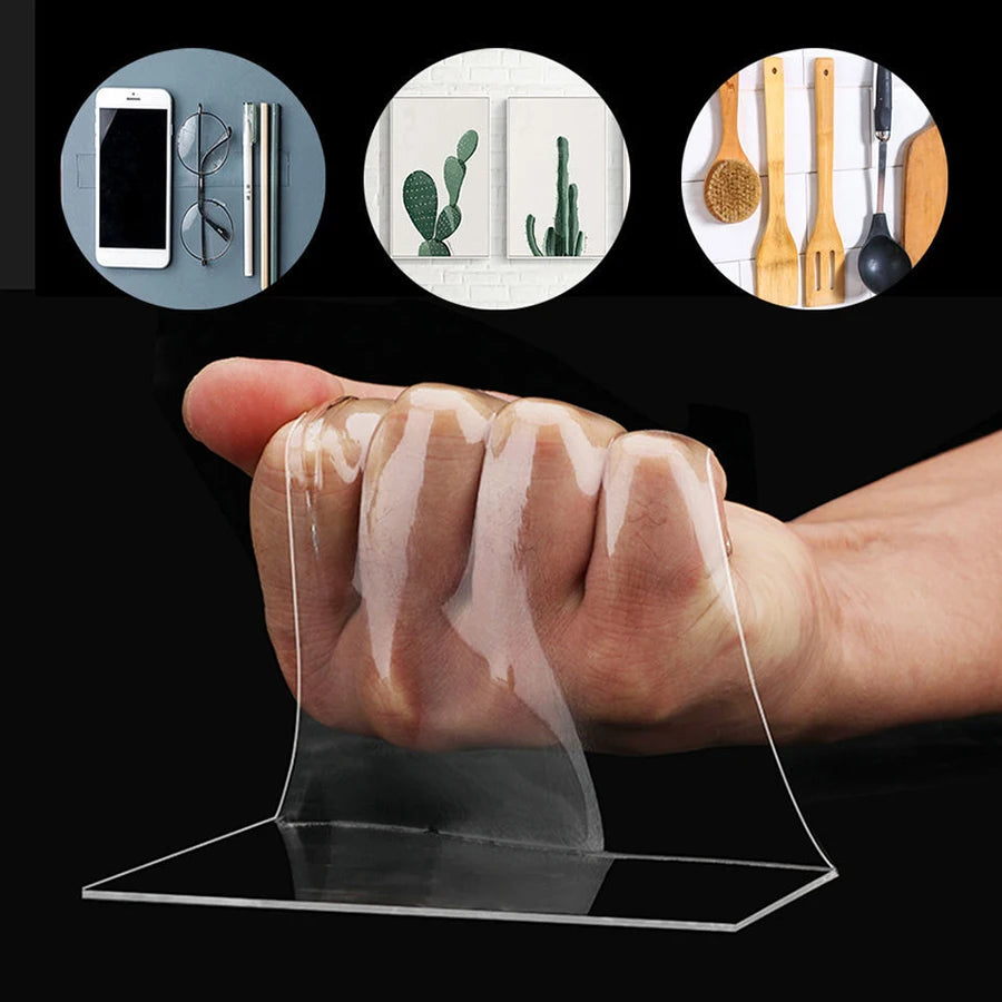 2MM Thick 1/2/3Meter Nano Double Sided Tape Transparent NoTrace Reusable Waterproof Adhesive Tape Cleanable Home Accessories