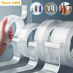2MM Thick 1/2/3Meter Nano Double Sided Tape Transparent NoTrace Reusable Waterproof Adhesive Tape Cleanable Home Accessories