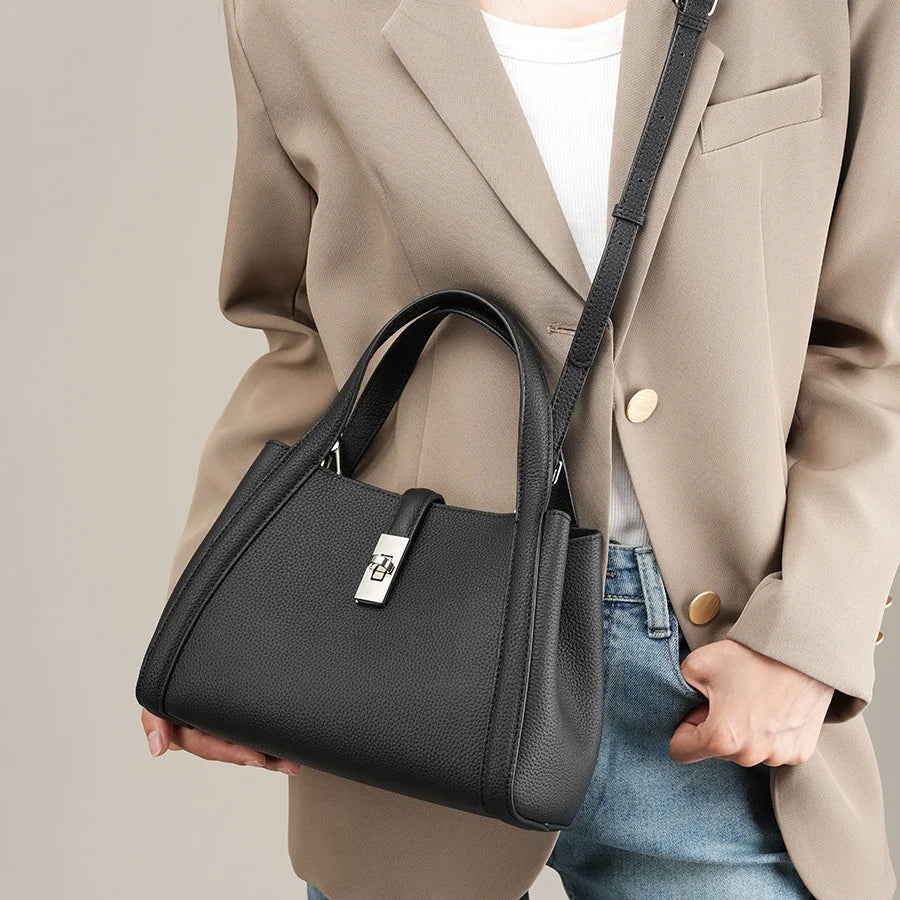 Chic Korean Leather Tote