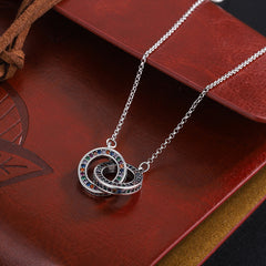 Chain Necklace Female Clavicle Chain Small Luxury S925 Sterling Silver Double Ring Jewelry
