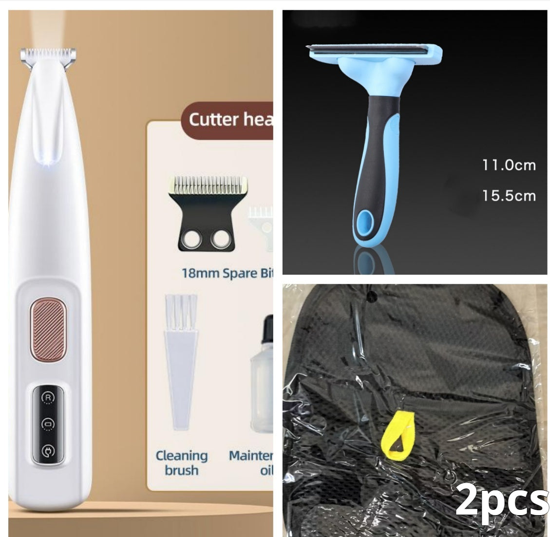 Pet Shaver With Waterproof Wide Blade Head