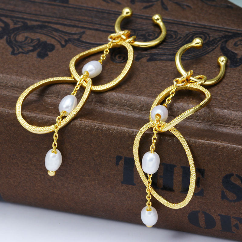 Ring Pearl Ear Clip Without Ear Hole