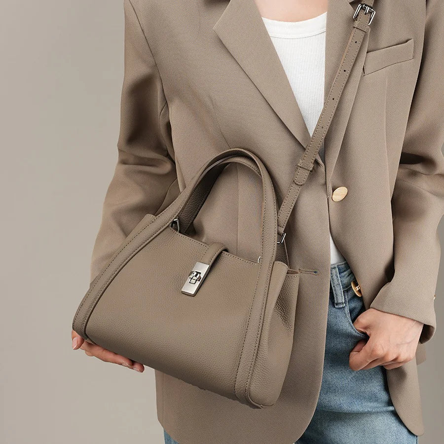 Chic Korean Leather Tote
