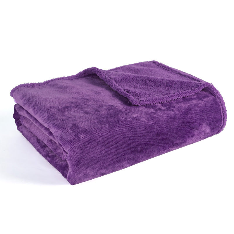 Flannel Shu Cotton Sherpa Thickened Pet Blanket