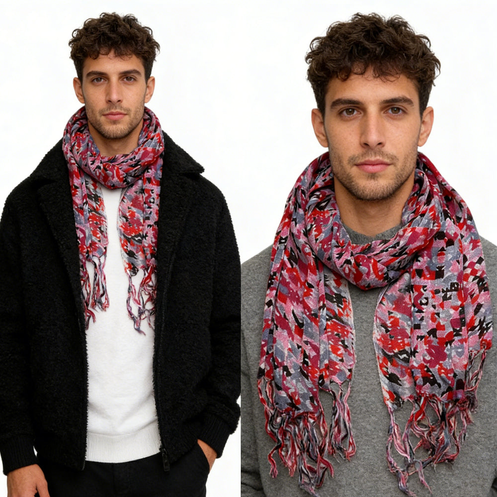 Flowy Long Red Scarf,Bold Red Floral Print Energizes,Perfect Wedding Guest Accessory,vacation,daily Life,evening Party,Office Appropriate Subtlety For Women Men,for Casual Outfits