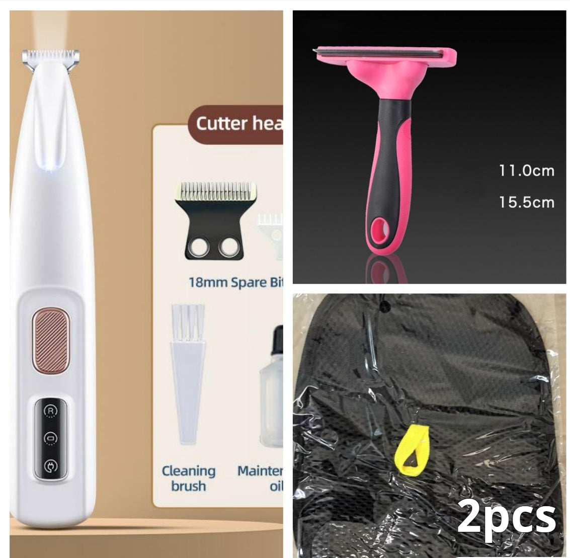 Pet Shaver With Waterproof Wide Blade Head