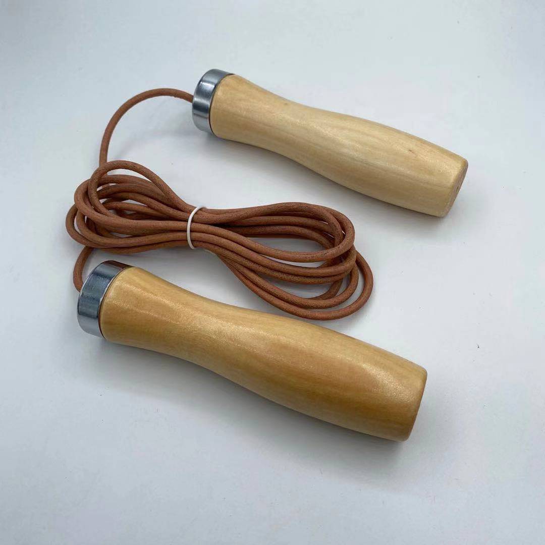 Real Cowhide Solid Wood Handle Bearing Rope