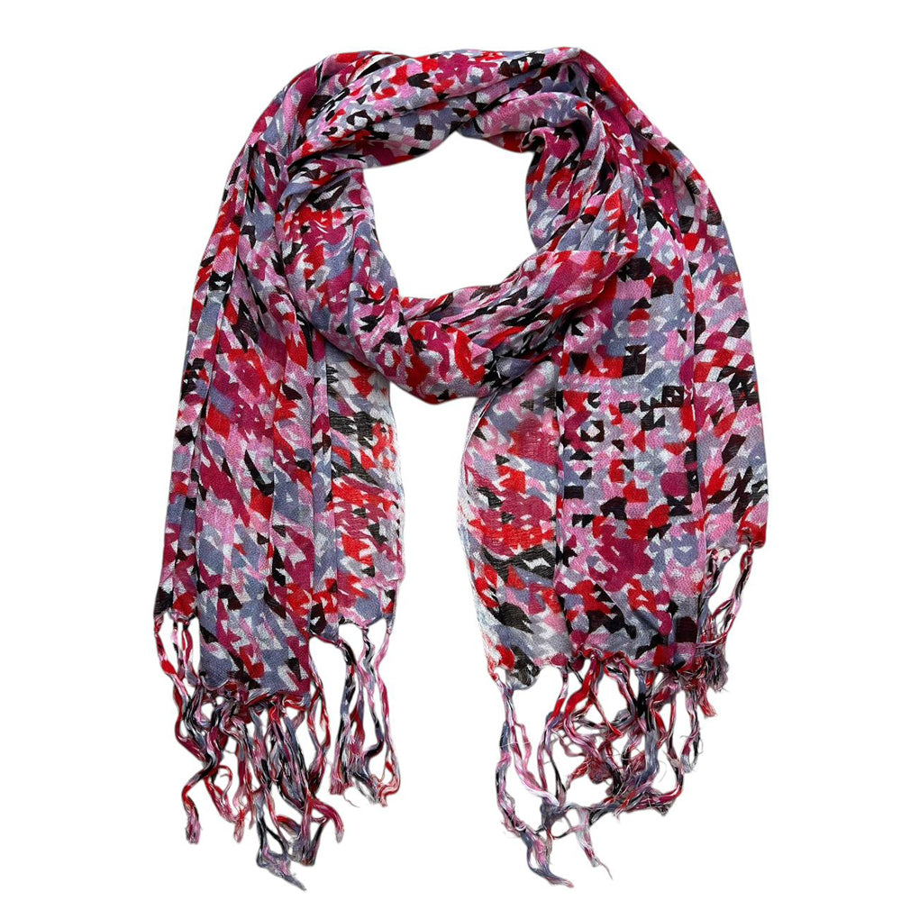 Flowy Long Red Scarf,Bold Red Floral Print Energizes,Perfect Wedding Guest Accessory,vacation,daily Life,evening Party,Office Appropriate Subtlety For Women Men,for Casual Outfits