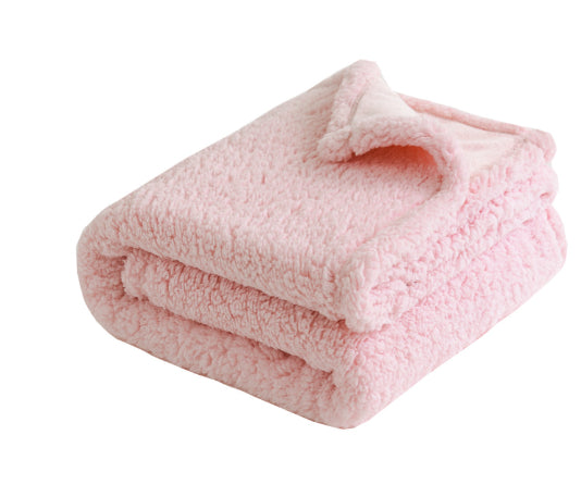 Flannel Shu Cotton Sherpa Thickened Pet Blanket