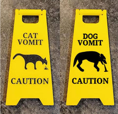 Funny Cat Pet Vomiting Warning Sign