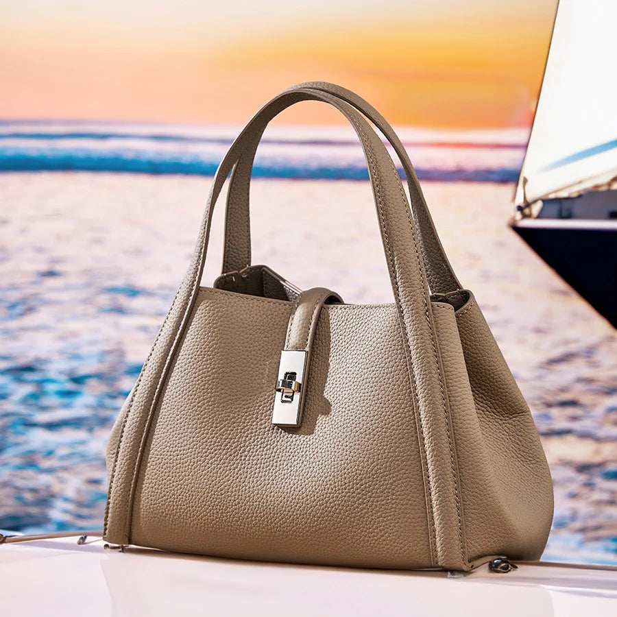 Chic Korean Leather Tote